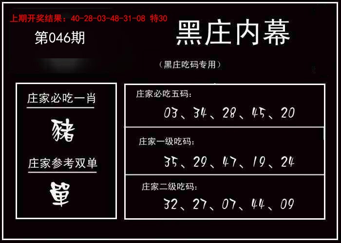 2025046期黑庄内幕