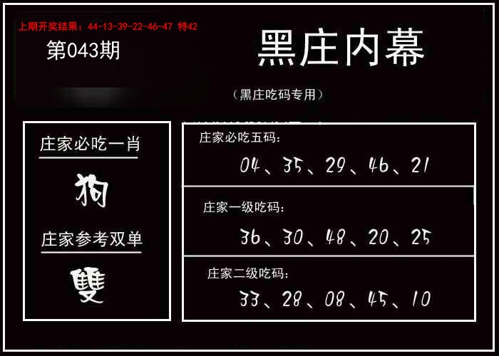 2025043期黑庄内幕
