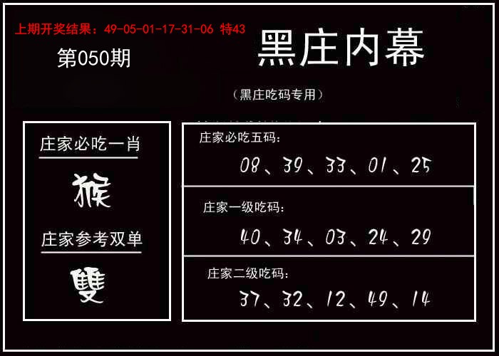 2025050期黑庄内幕