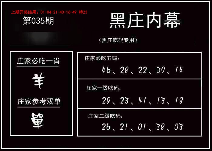2025035期黑庄内幕