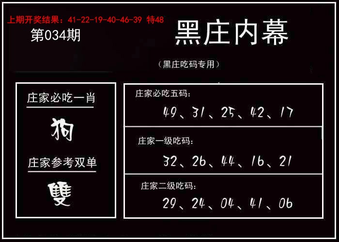 2025034期黑庄内幕