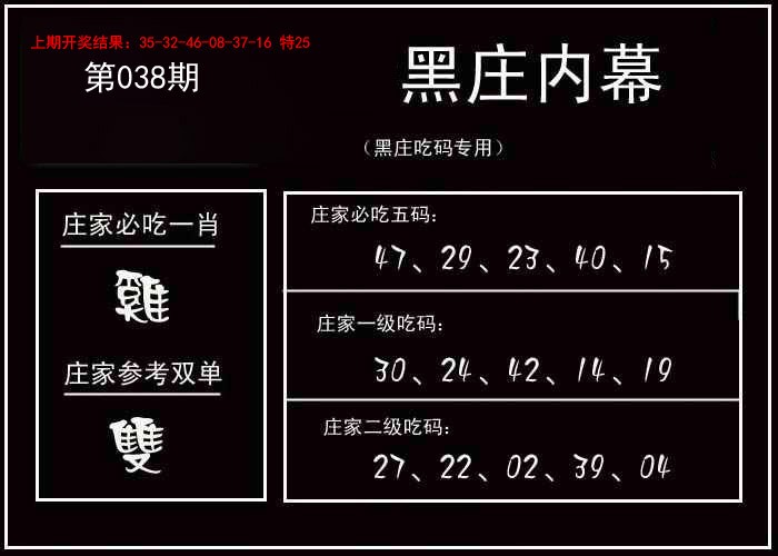 2025038期黑庄内幕