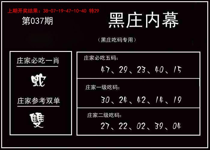 2025037期黑庄内幕