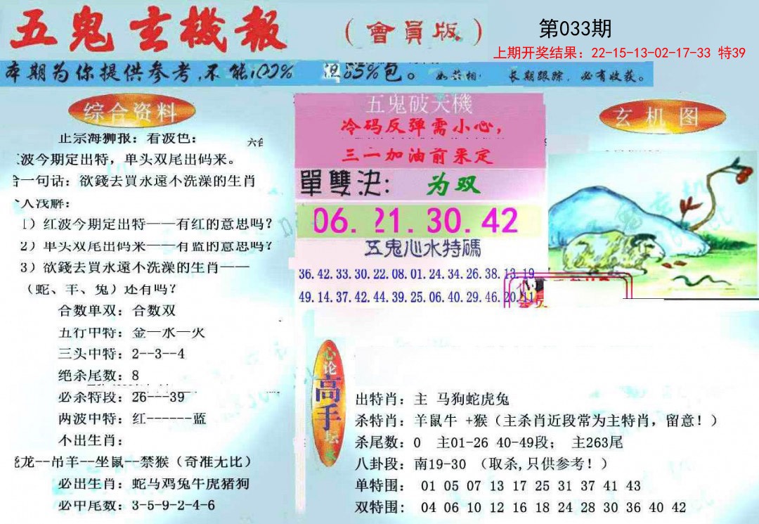 2025033期新五鬼玄机