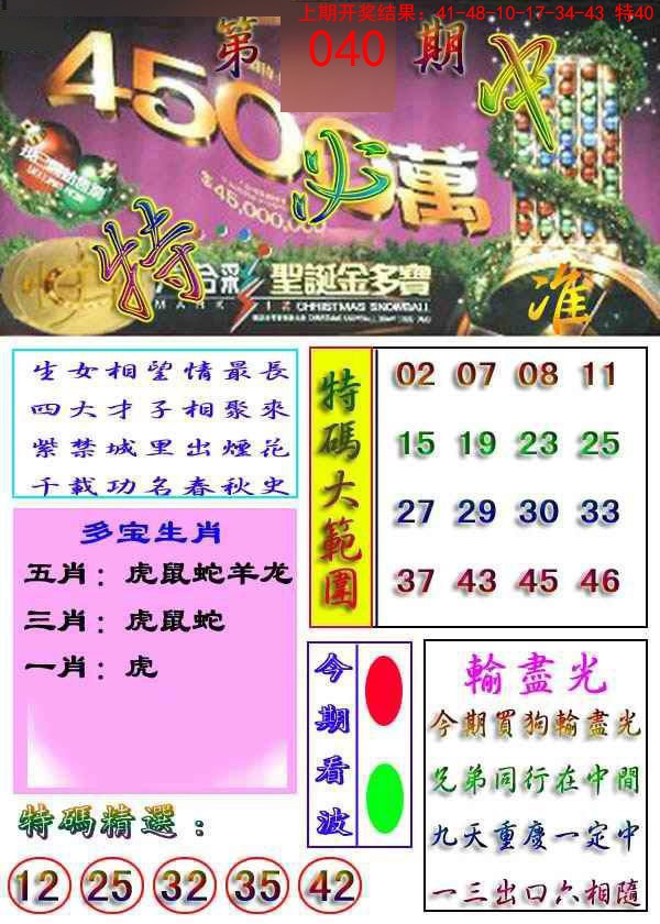 2025040期特必中