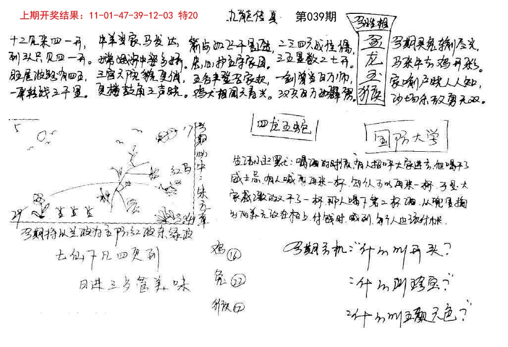 2025039期手写九龙内幕