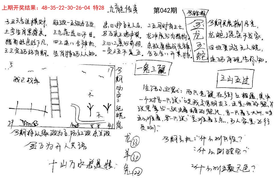 2025042期手写九龙内幕