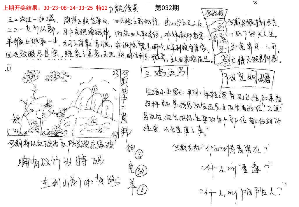 2025032期手写九龙内幕