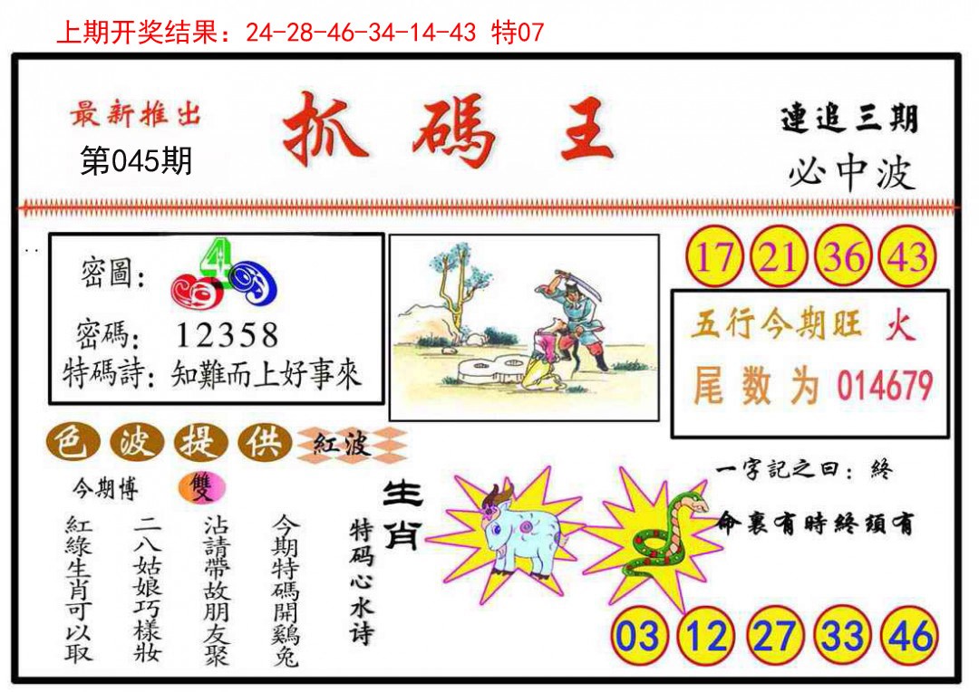 2025045期抓码王