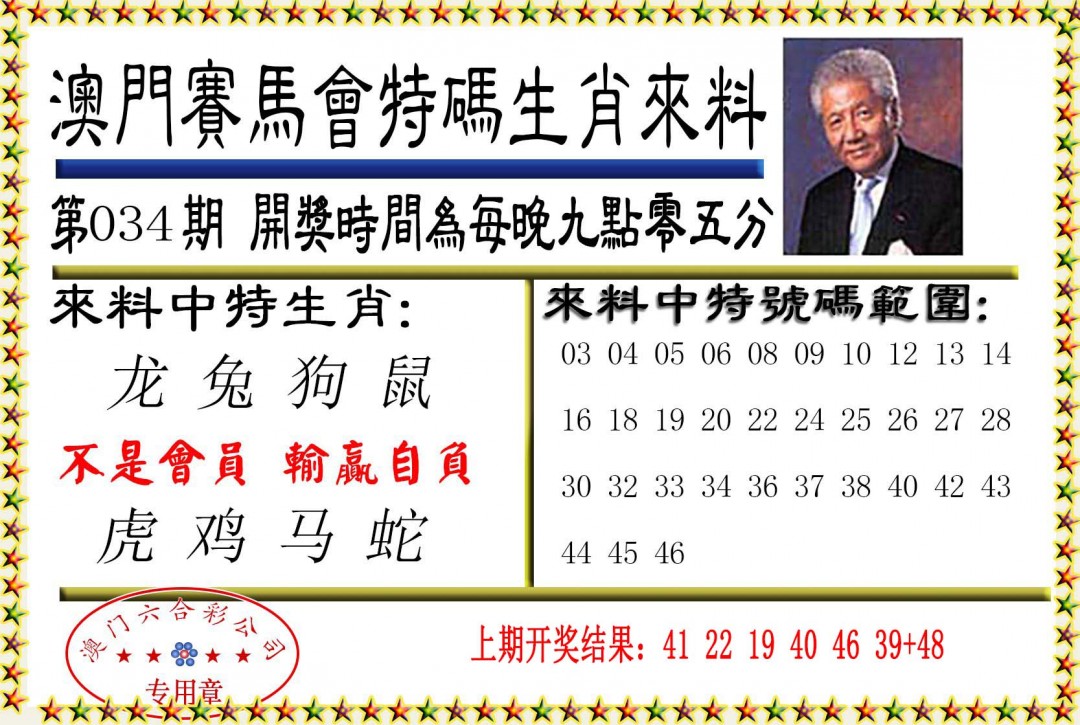 2025034期特码生肖来料