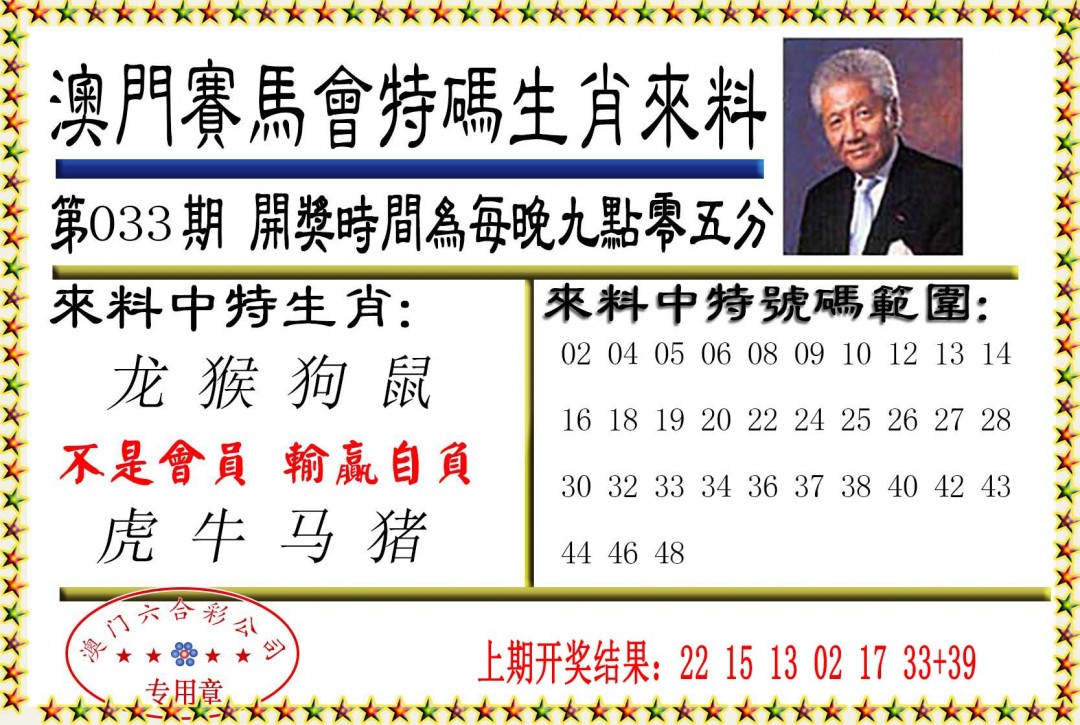 2025033期特码生肖来料