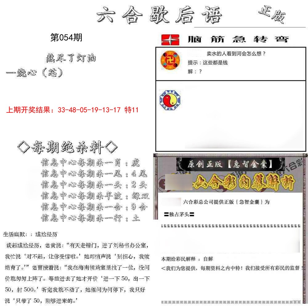 2025054期六合歇后语