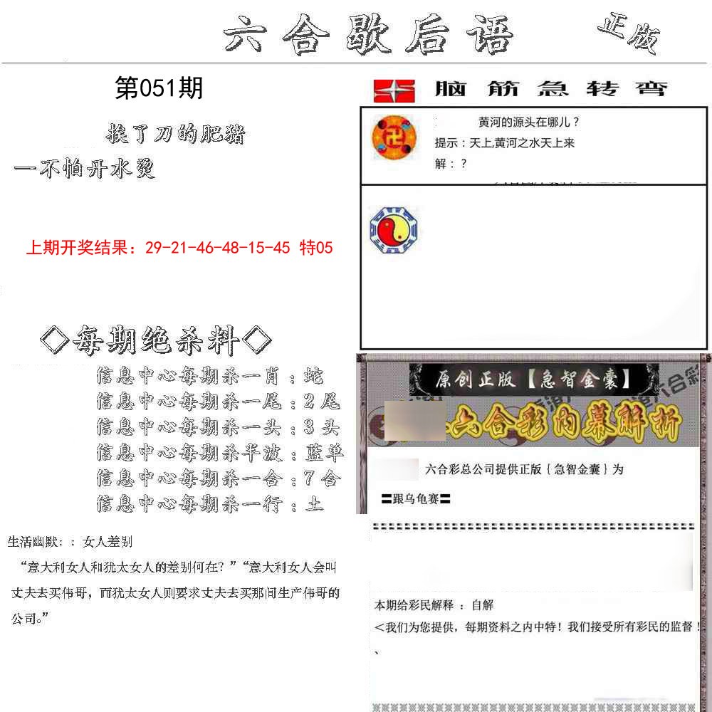 2025051期六合歇后语