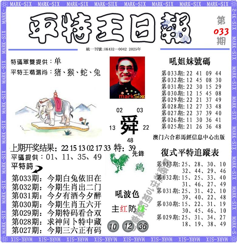 2025033期平特王日报