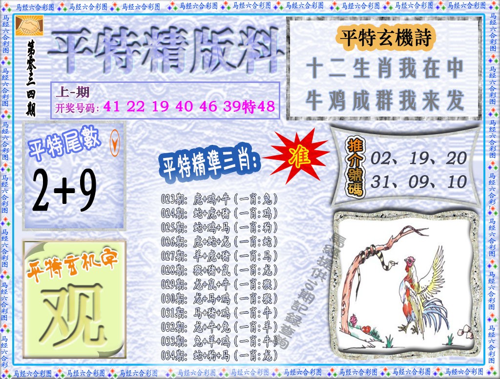 2025034期平特精版料
