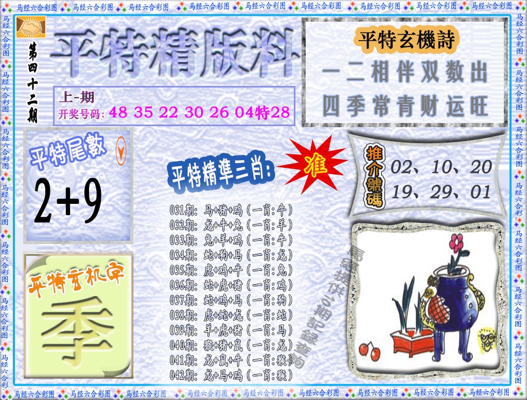 2025042期平特精版料