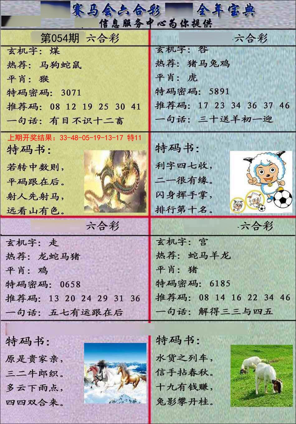 2025054期宝典报
