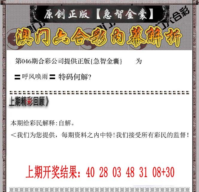 2025046期急智金囊
