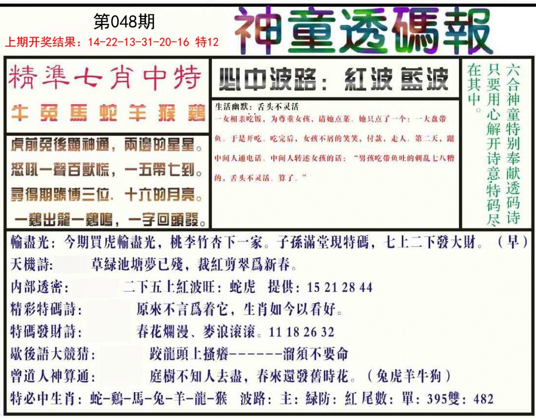 2025048期神童透码报