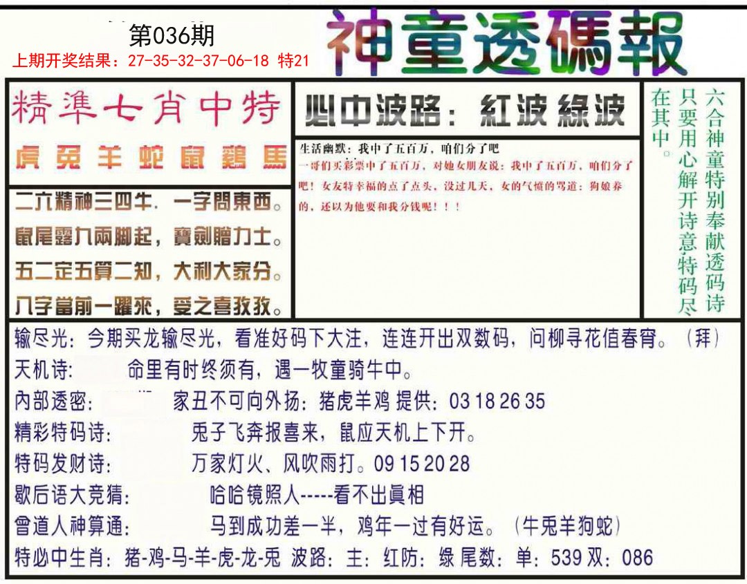 2025036期神童透码报
