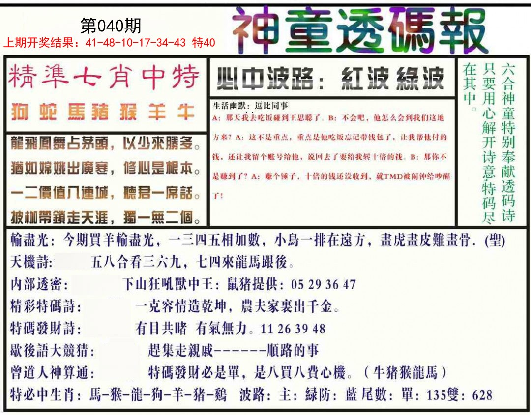 2025040期神童透码报