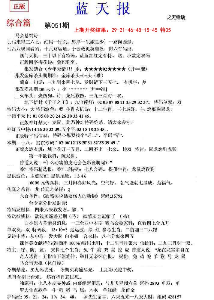 2025051期蓝天报(之无锋版)