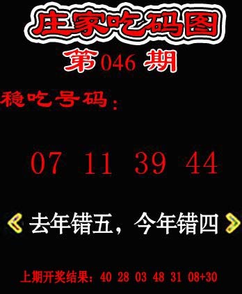 2025046期庄家吃码图