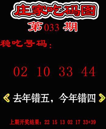2025033期庄家吃码图
