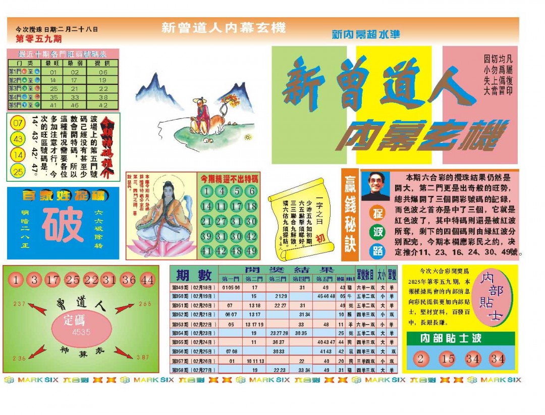 2025059期新曾道人内幕A