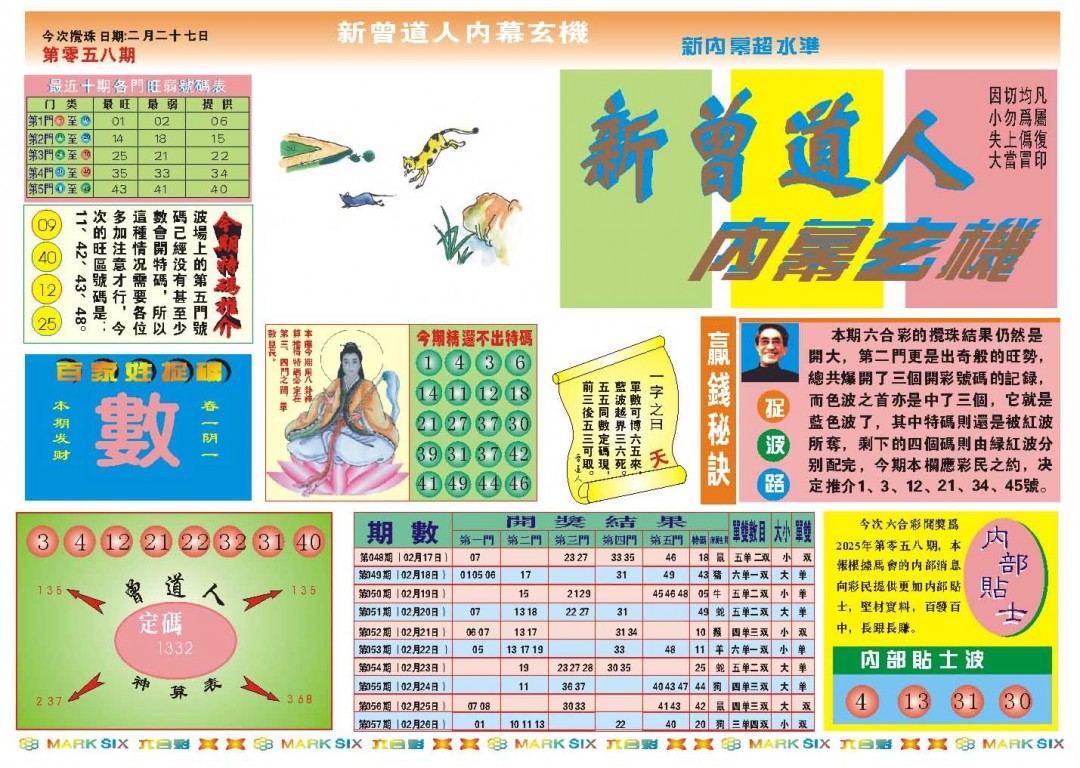 2025058期新曾道人内幕A