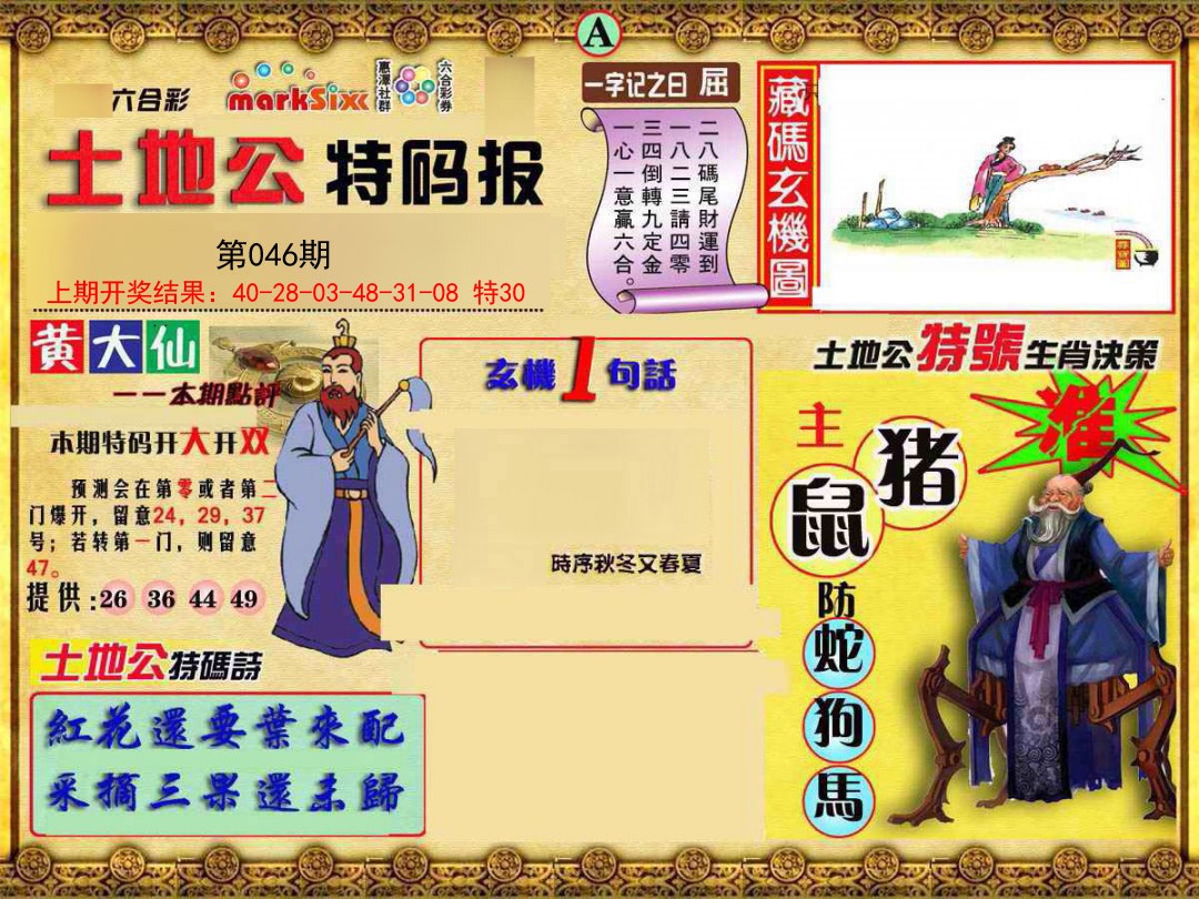 2025046期土地公特码报A