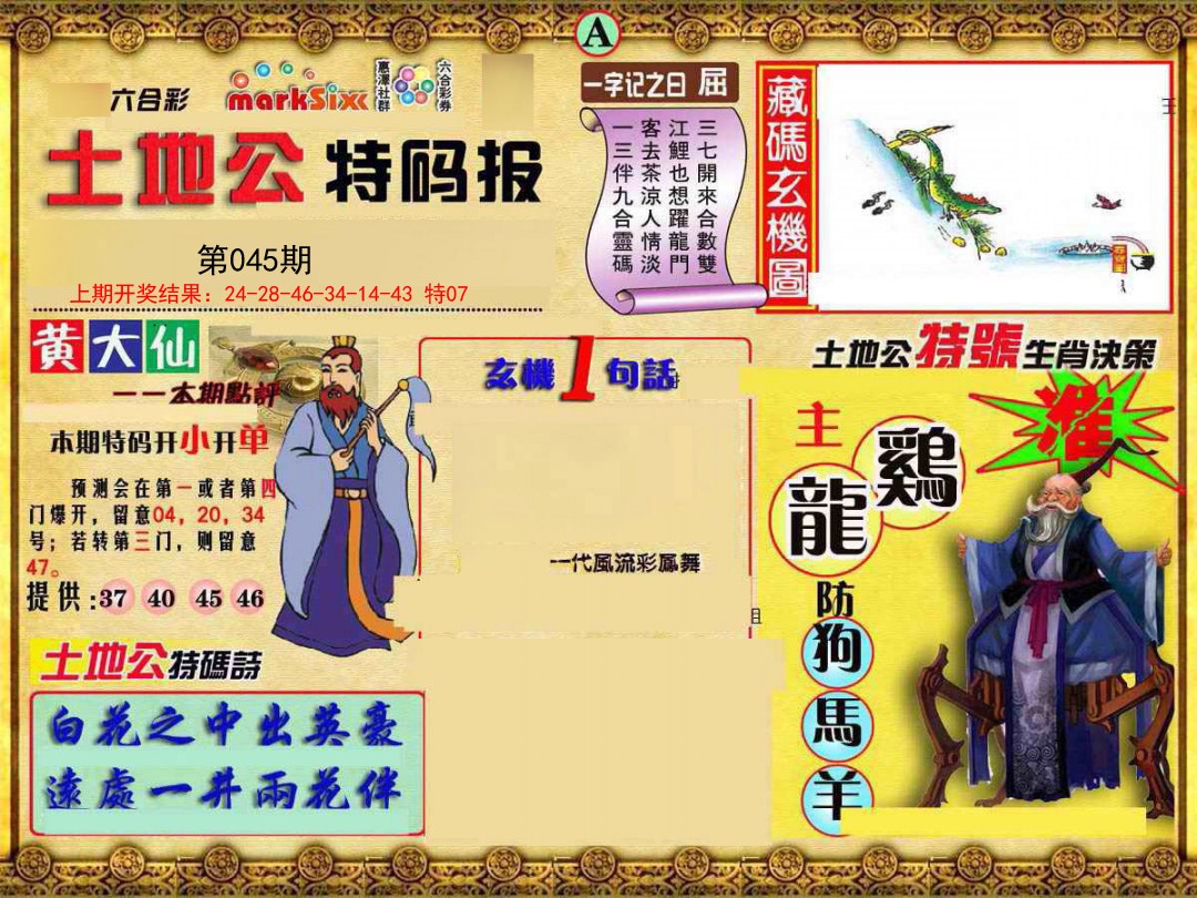 2025045期土地公特码报A