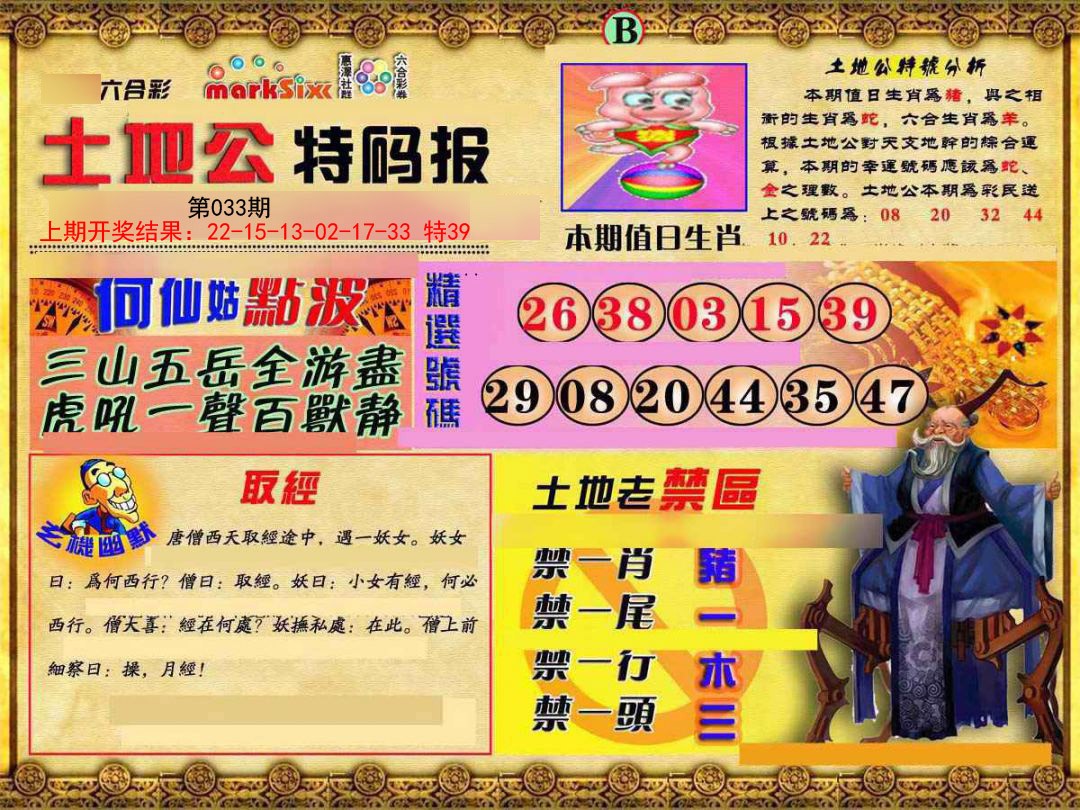 2025033期土地公特码报B