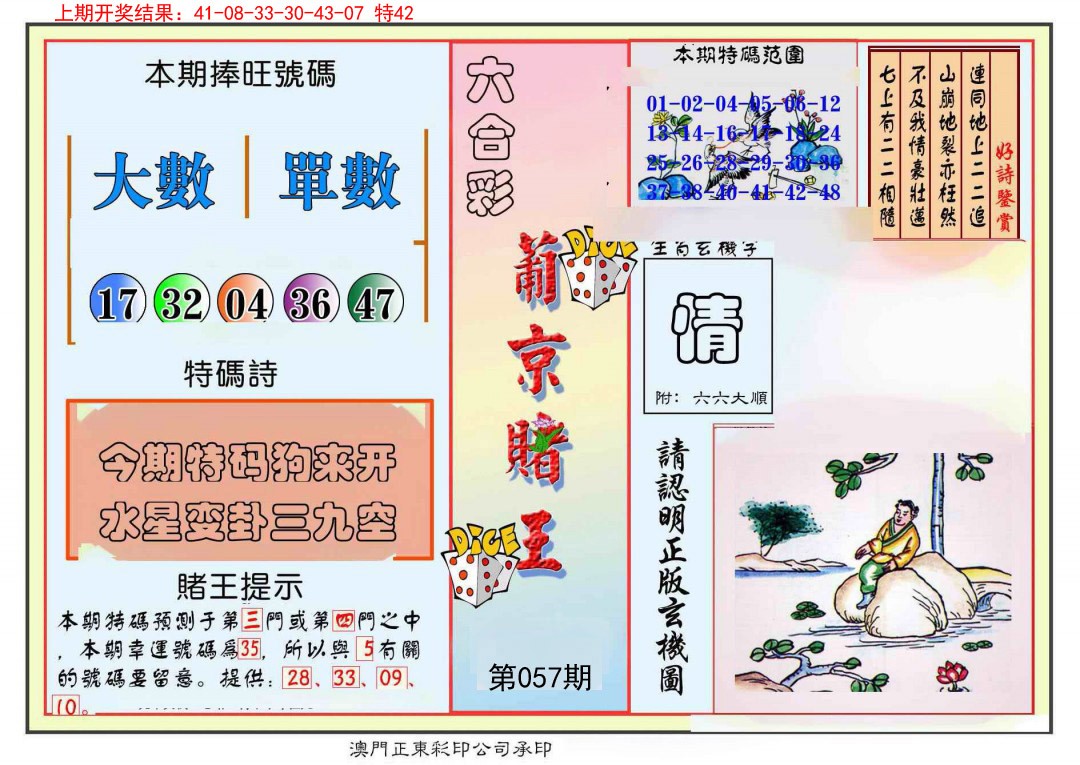 2025057期葡京赌王彩