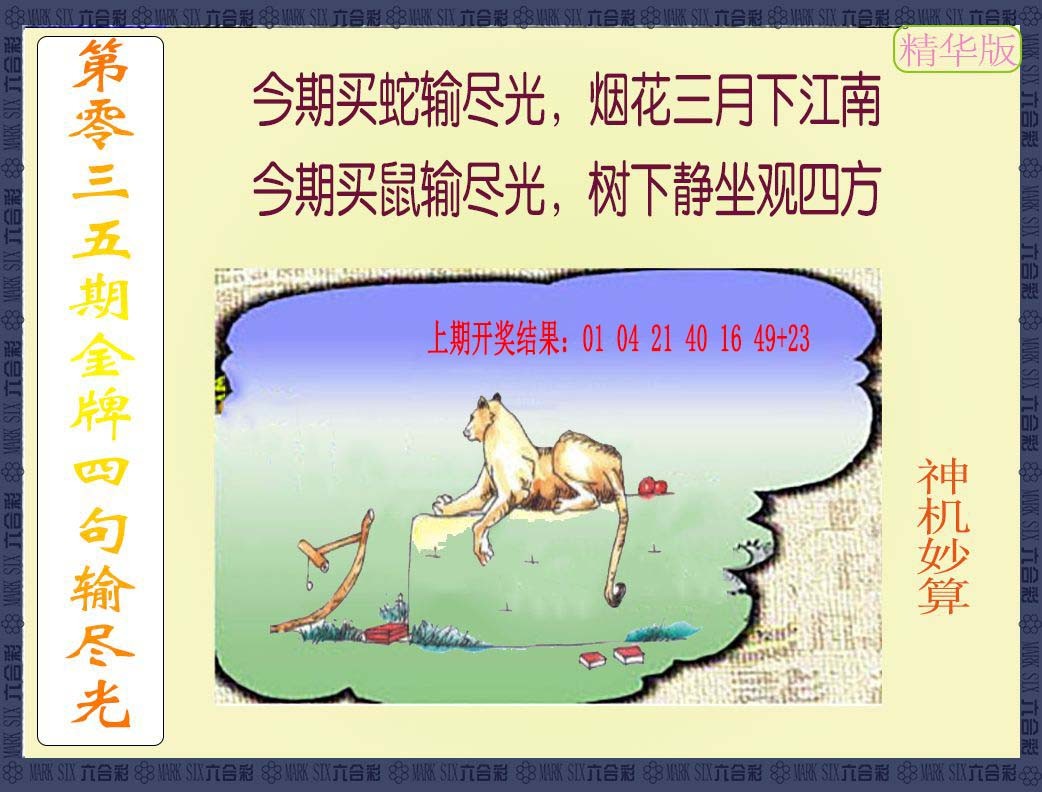 2025035期金牌四句输尽光