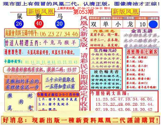 2025053期另二代凤凰报