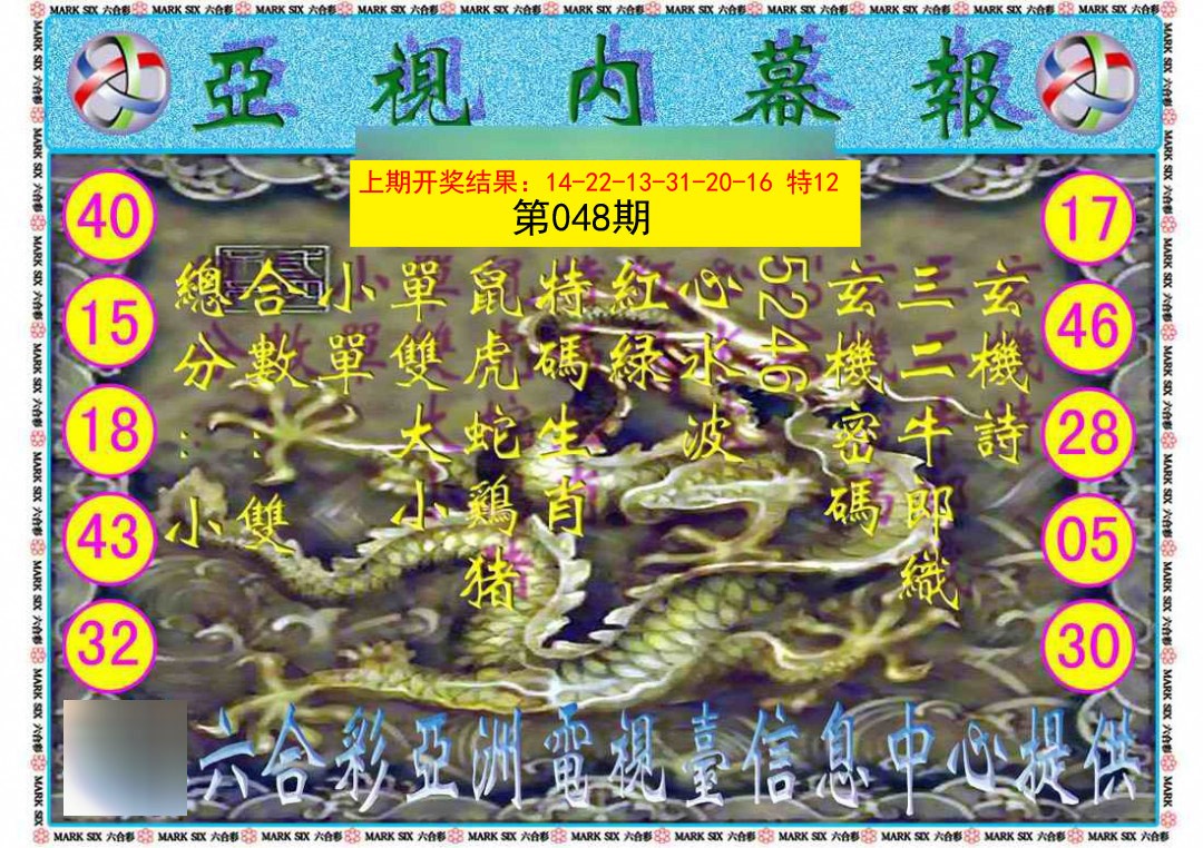 2025048期亚视内幕报