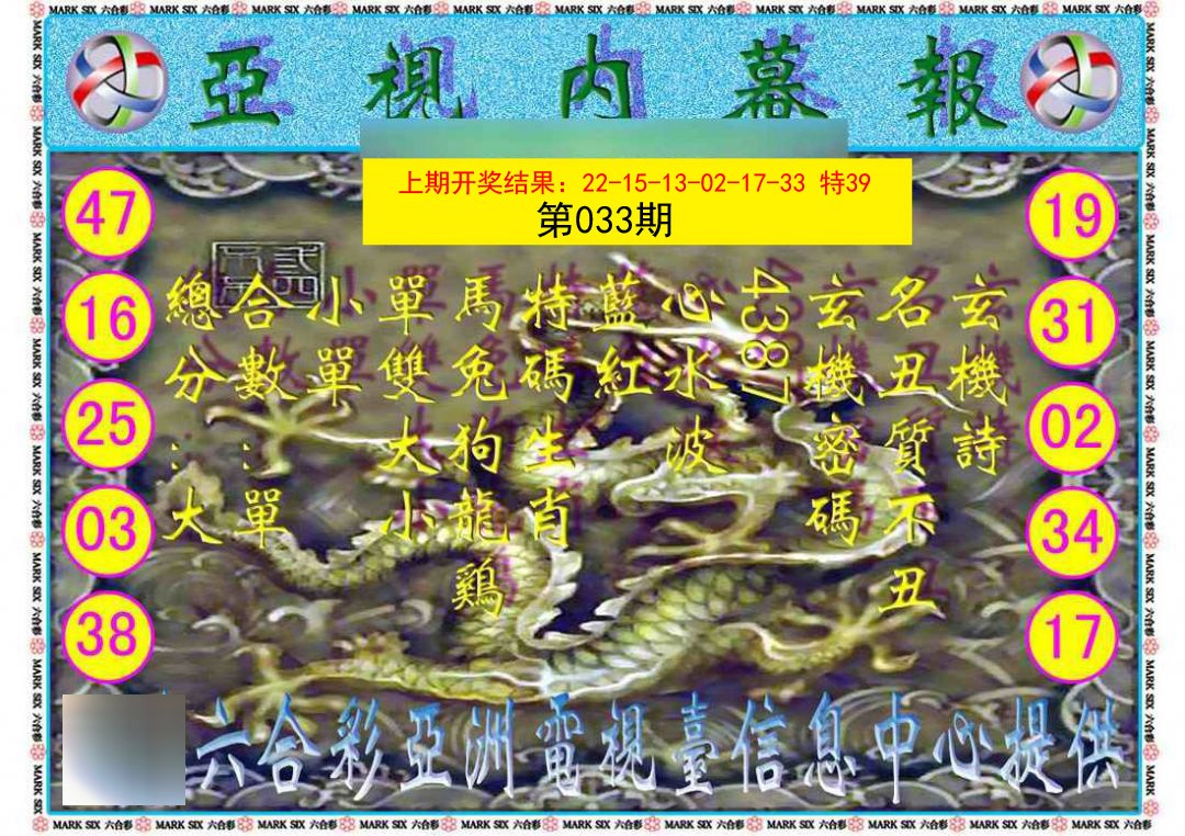 2025033期亚视内幕报