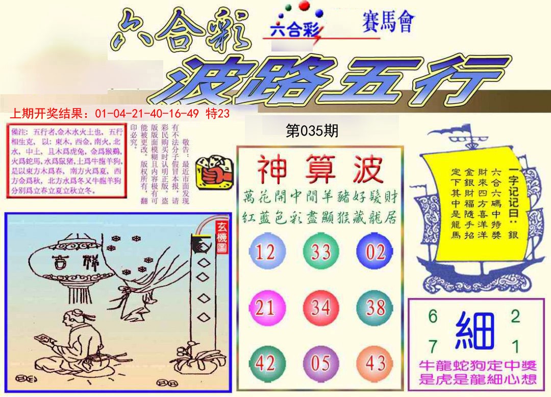 2025035期波路五行