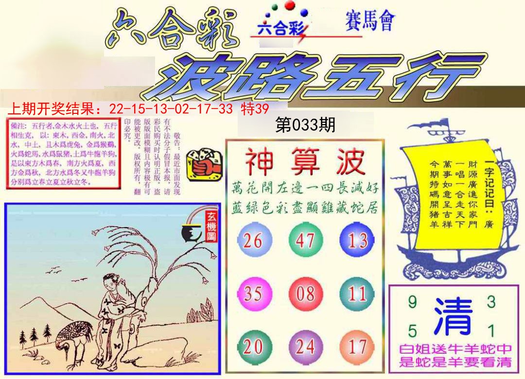 2025033期波路五行