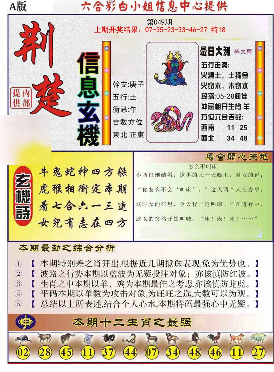 2025049期荆楚信息玄机A