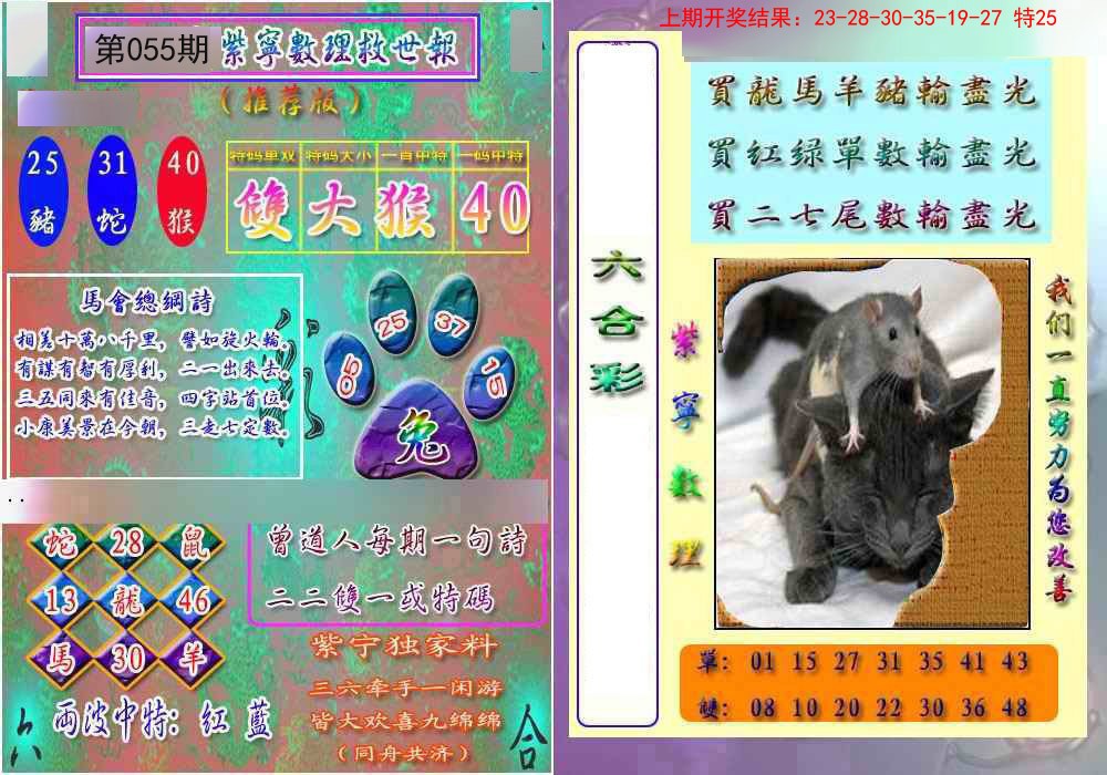 2025055期数理救世报