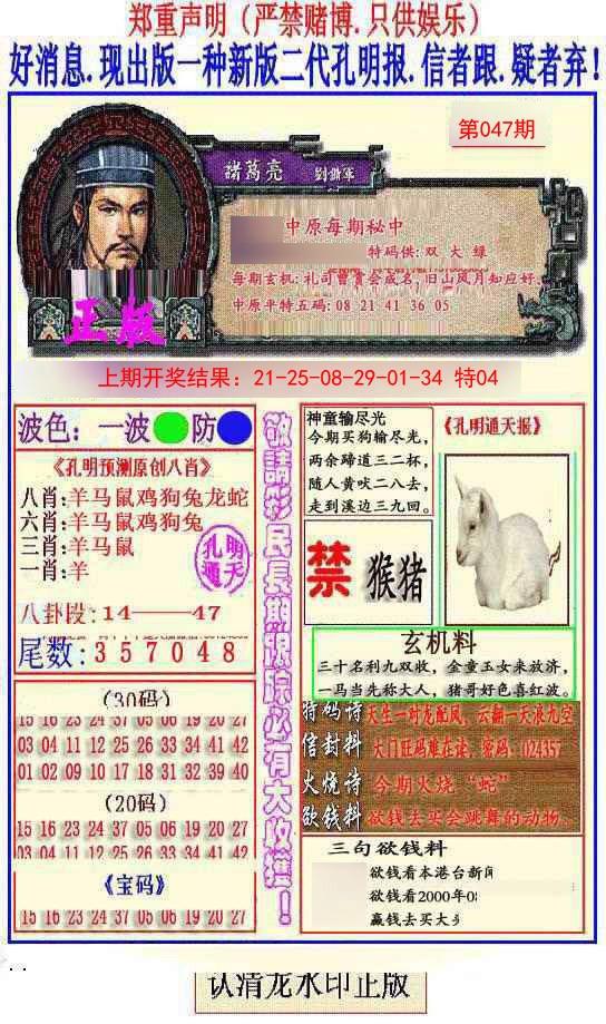 2025047期另二代孔明报