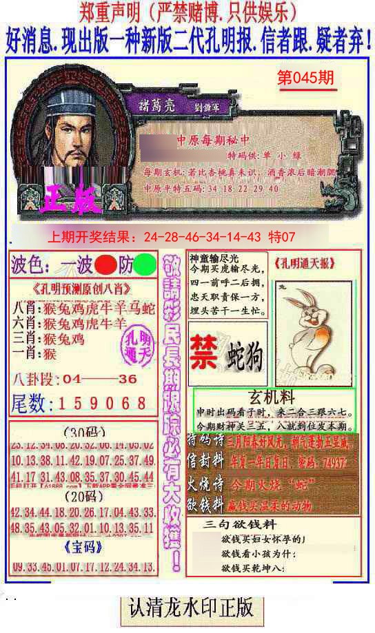2025045期另二代孔明报