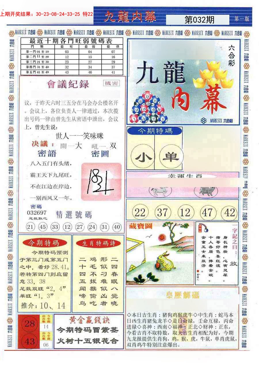 2025032期(新版)九龙内幕A