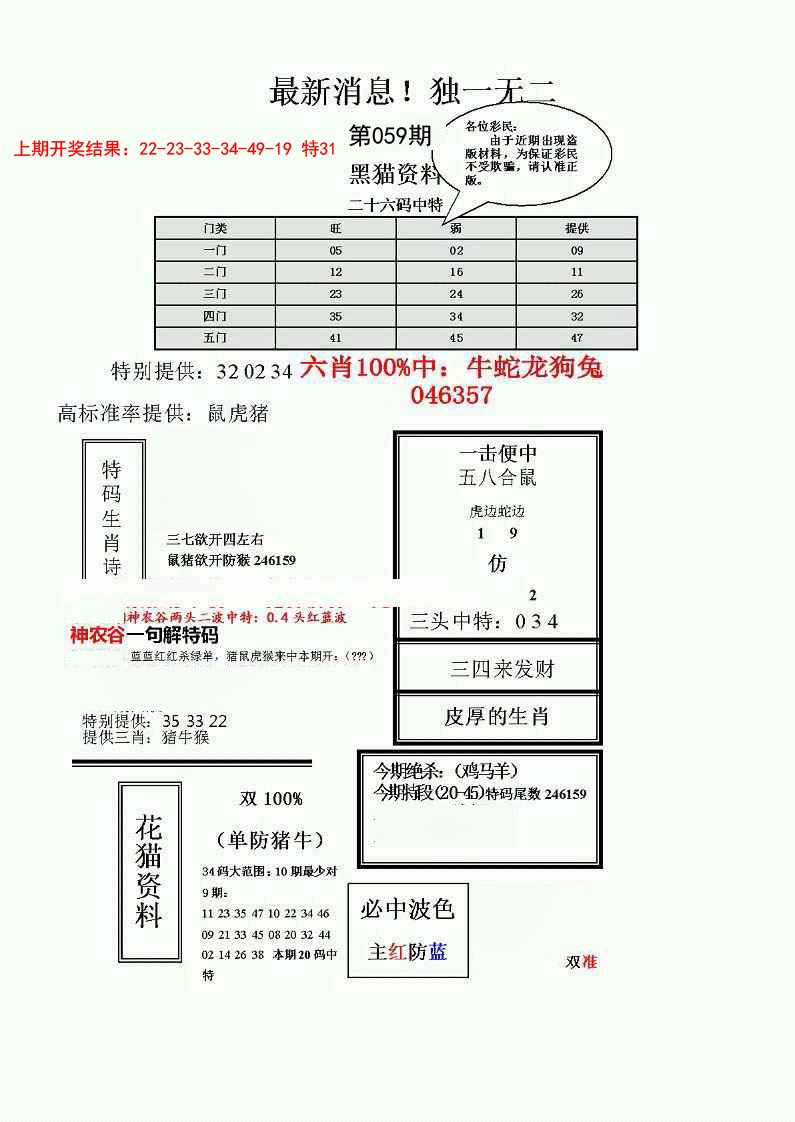 2025059期独一无二(正)