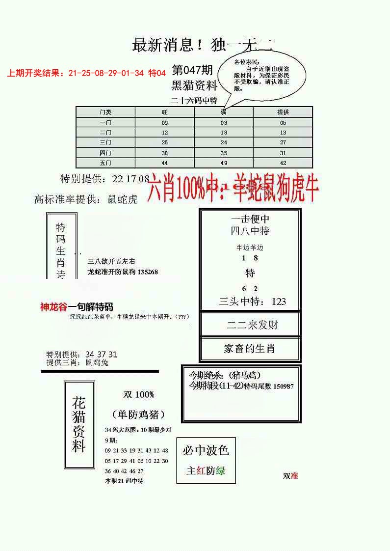2025047期独一无二(正)