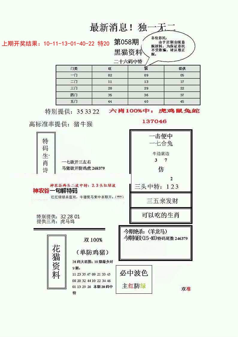 2025058期独一无二(正)