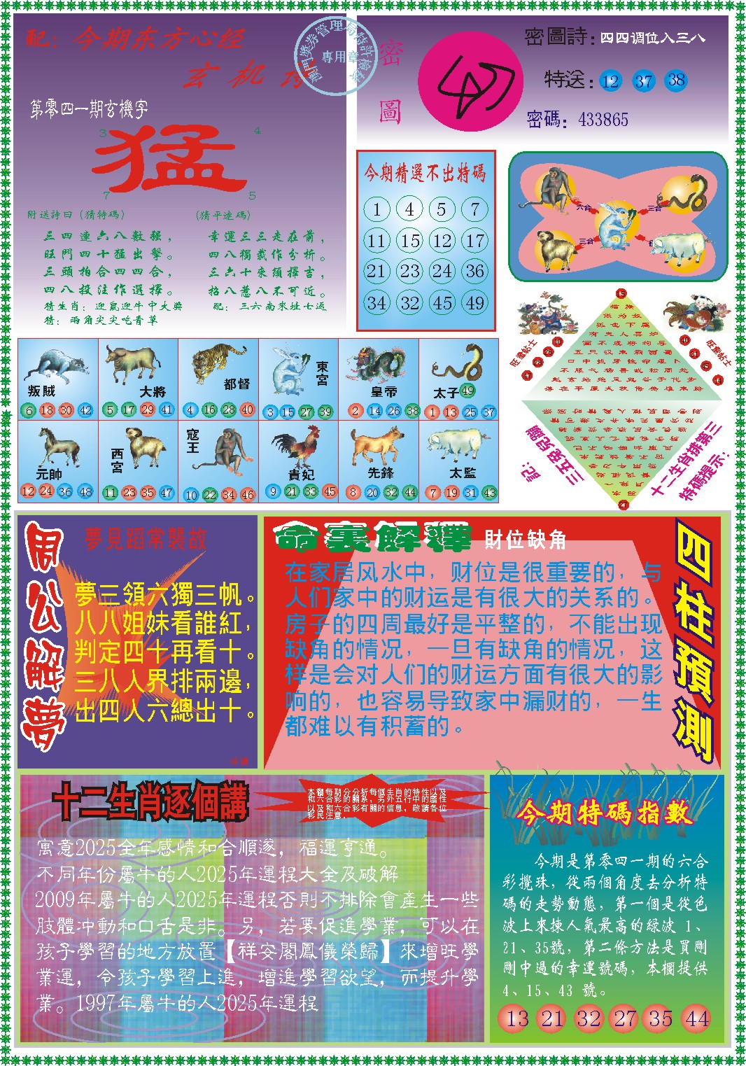 2025041期东方心经B