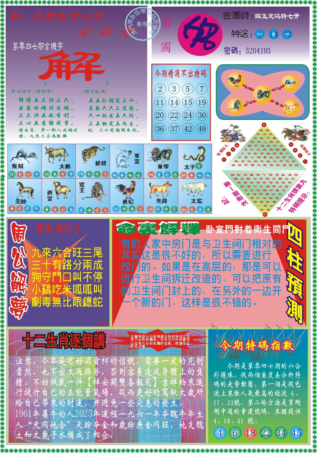 2025047期东方心经B